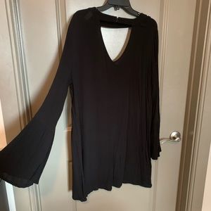 Black bell sleeve dress